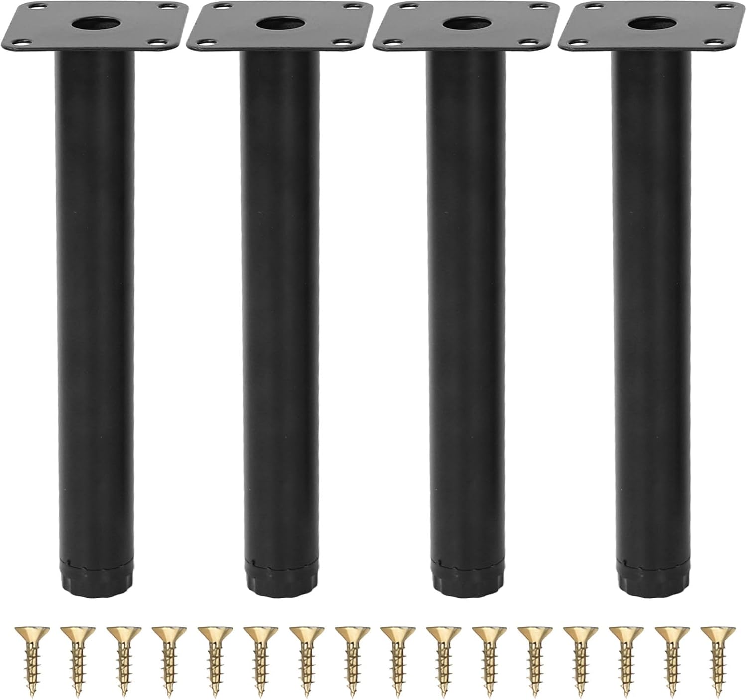 Stück Schwarze Metallmöbelfüße, 20 Cm, Höhenverstellbar, Stabil, Mit Schrauben, Für Sofa Und Tisch