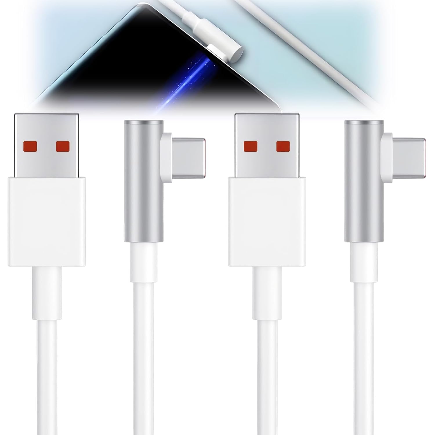 2er-pack 6a 120w Kabel, 90° Abgewinkeltes Usb-c-kabel, 6a Schnellladekabel, 1,8 M Turbo-ladekabel Für Iphone 4/13t/12x/12t/11t Pro/11 Lite/10t/note 13/12/11/mi 11, Poco X6 Pro, M6 Pro, F5 Pro