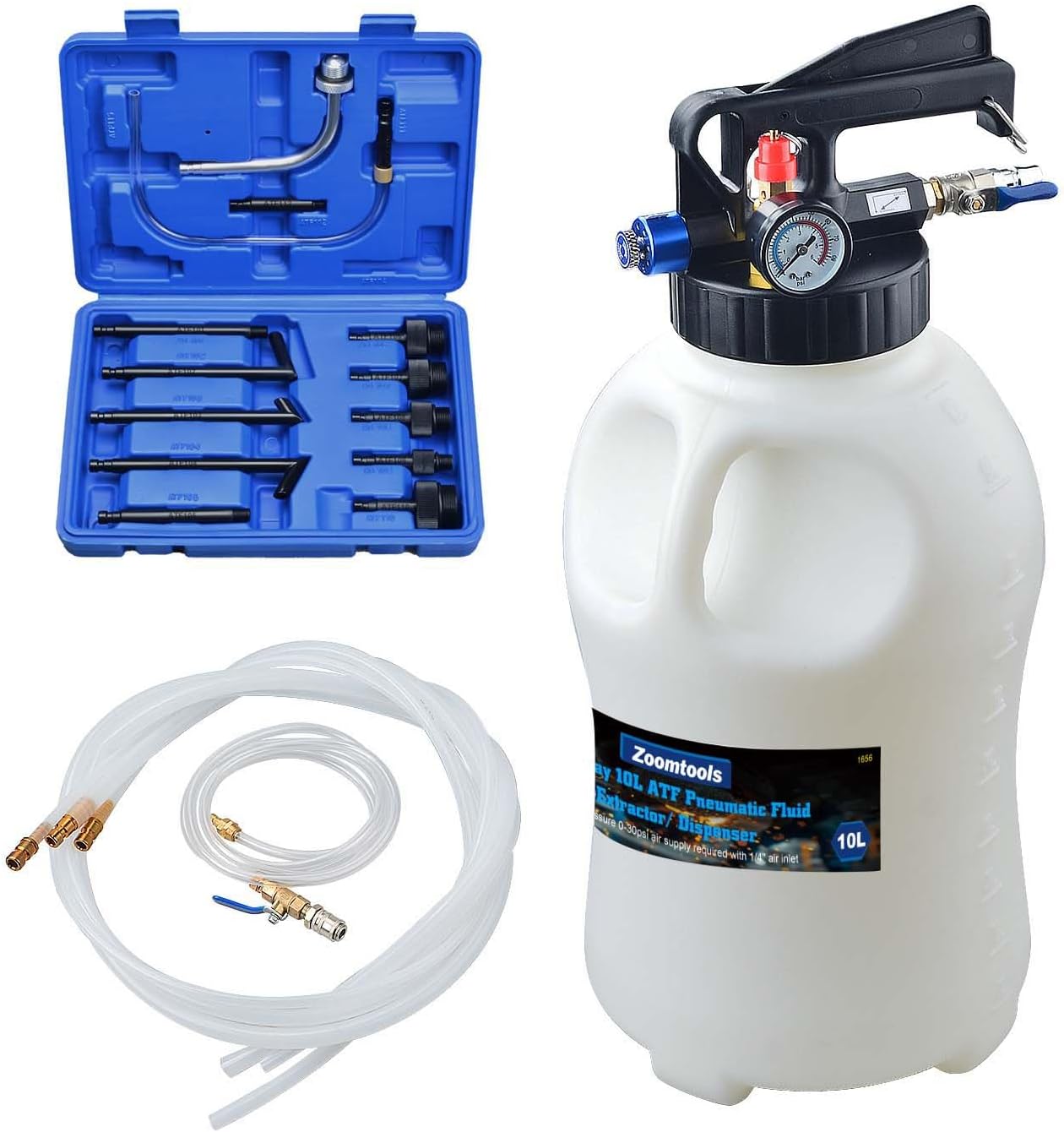 10-liter-druckluftpumpe Für Getriebeöl, Getriebeöl-einfüllpumpe Mit 13 Atf-adaptern