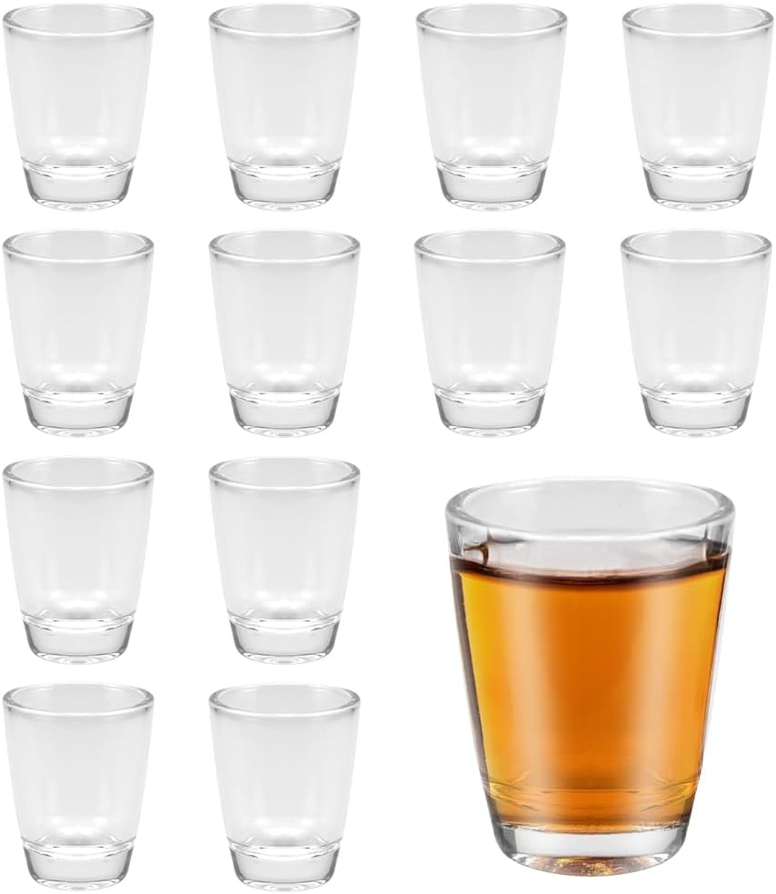 Set Mit 12 Likörgläsern (3 Cl Fassungsvermögen) - Spülmaschinenfest - 3 Cl - Klar - Für Partys, Besondere Anlässe, Hochzeiten
