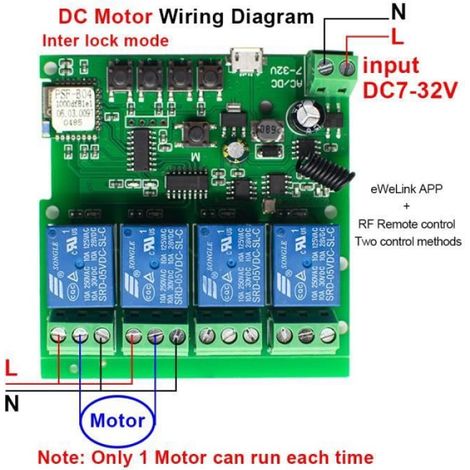 Couleur 4ch Commande À Distance Ewelink Smart Télécommande Wifi Sans Fil Commutateur Module 4ch 12v 24v 220v 75v-250v Inching Auto