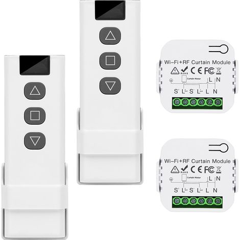 Interrupteurs Sans Fil, Ensemble De Commande Pour Stores Avec Télécommande, Commande De Volet Roulant Électrique, Interrupteur Pour Volet Roulant, Montage En Surface, Avec Télécommande Rf Et Module Ré