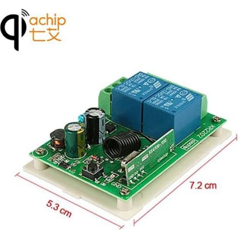 Télécommande Récepteur Relais 433 Mhz Code D'Apprentissage 1527 Ac 85-250 V 2 Canaux Pour Porte De Garage Et Équipements Électriques Kit 2 Pièces