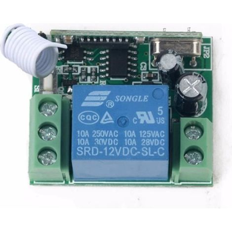 Relais Sans Fil - Télécommande 433 Mhz - Pour Porte De Garage Et Éclairage - 1 Canal 10 A - Kit Complet ×1