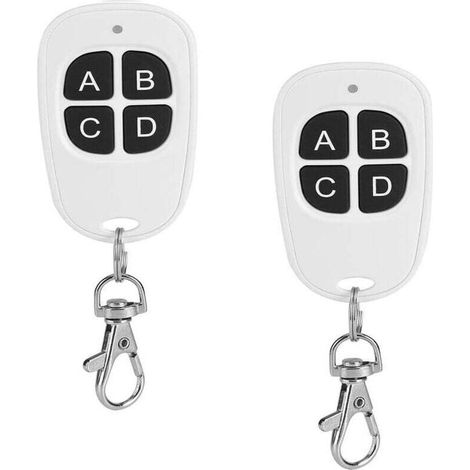 Télécommande Porte Garage - 2 Pièces - 4 Canaux 433 Mhz - Code Apprentissage Ev1527 - Pour Portes De Garage Et Portails