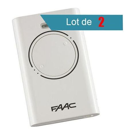 Télécommande Faac Xt2 433 Slh Pack De 2 – 2 Boutons – Fréquence 433,92 Mhz – Code Tournant Pour Portails Et Garages