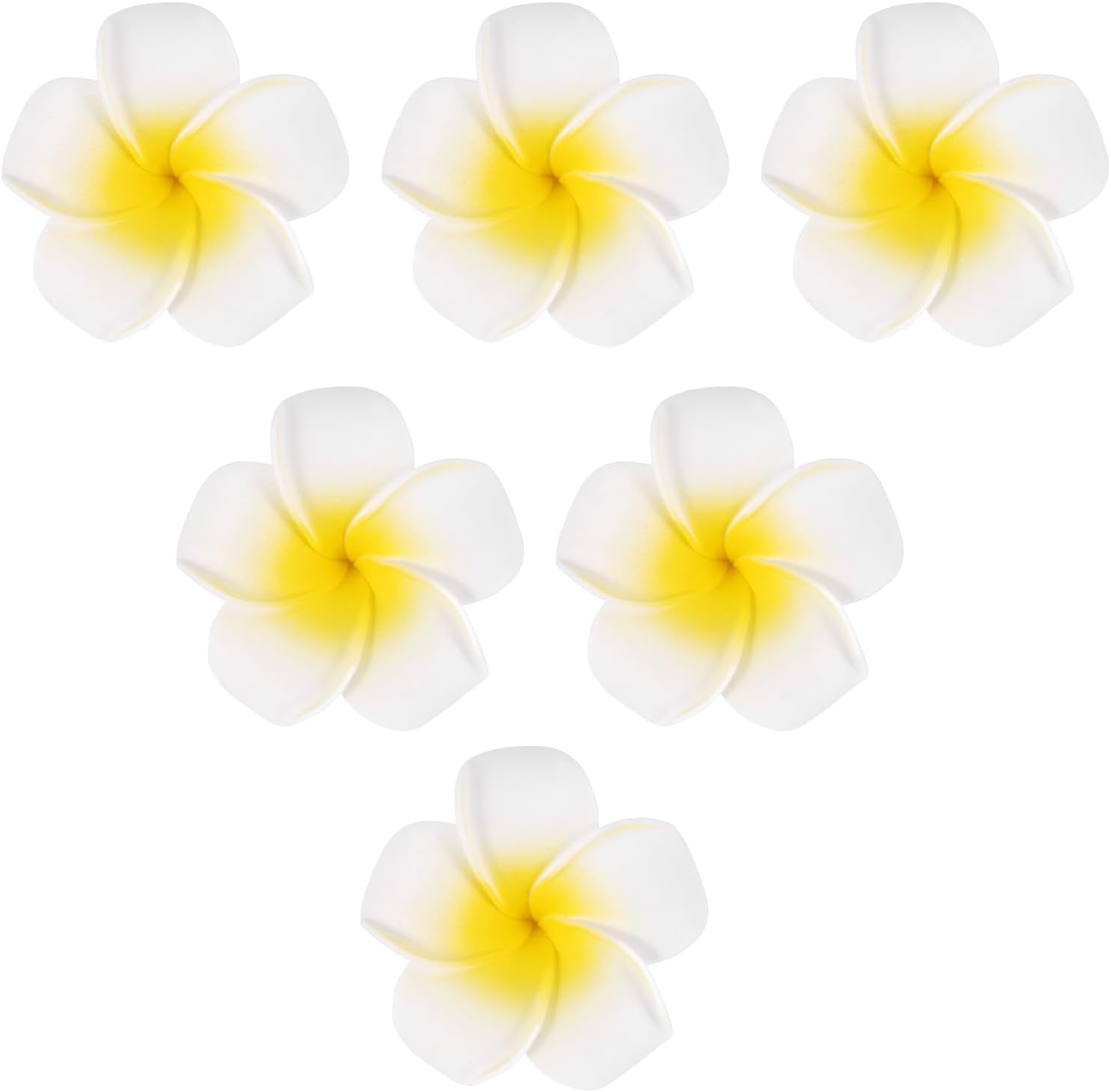 100-teiliges Set Aus Weißem Schaumstoff, Künstlichen Frangipani-blütenblättern Im Hawaiianischen Stil (plumeria), Haarschmuck, Krone, Diy-hochzeitsdekoration, 5 Cm