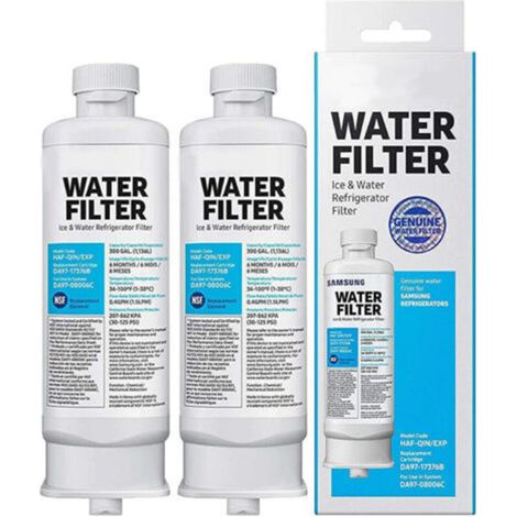 Wasserfilter Kompatibel Mit Samsung-kühlschränken (modelle Da97-17376b, Da97-08006c, Haf-qin, Haf-qin/exp), Hochleistungs-ersatzfilter, Nsf/ansi 42 & 53 Zertifiziert, Reduziert Chlor, 2er-pack