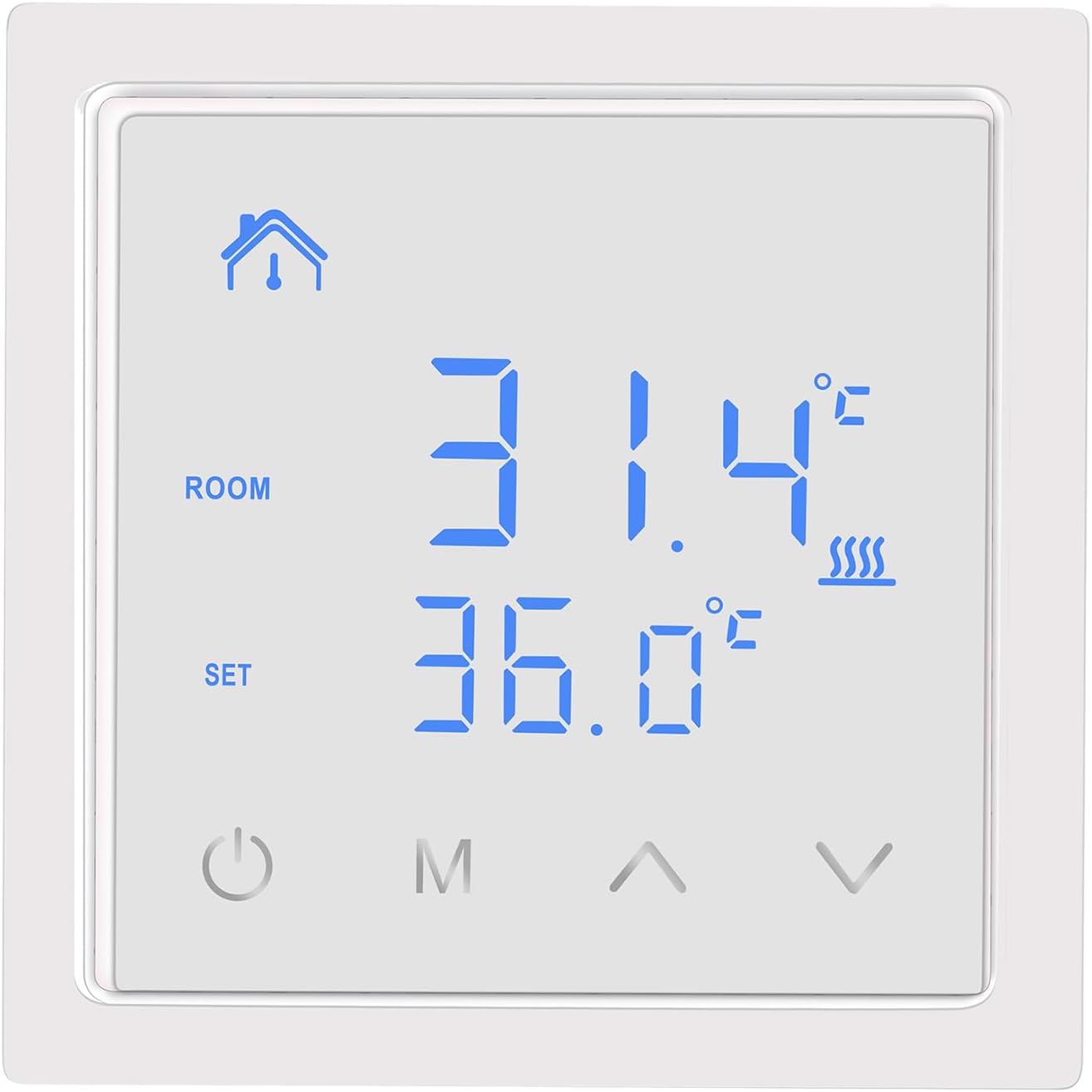 Intelligenter Thermostat 16a Fußbodenheizungs-temperaturregler Mit Led-touchscreen, 85–265 V Elektrische Heizungssteuerung – Weiß
