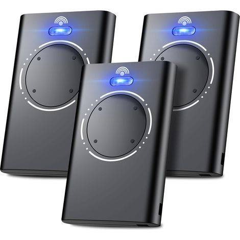 Set Mit 3 Fernbedienungen Für Tore Und Garagentore, 868 Mhz, Kompatibel Mit Xt2 868 Slh Lr Und Xt4 868 Slh Lr, 4 Kanäle, Schwarz