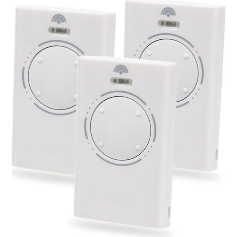 Portail De Télécommande, 3 Pièces 433,92 Mhz Xt4 Slh Portail De Télécommande Universel, Télécommande 4 Canaux Pour 433, Blanc (comprend 3 Piles Supplémentaires)
