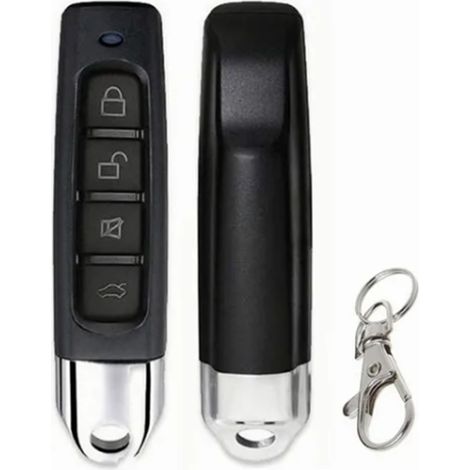 Télécommande Sans Fil 4 Boutons 433mhz Copie Pour Porte De Garage Et Portail Électrique Noir