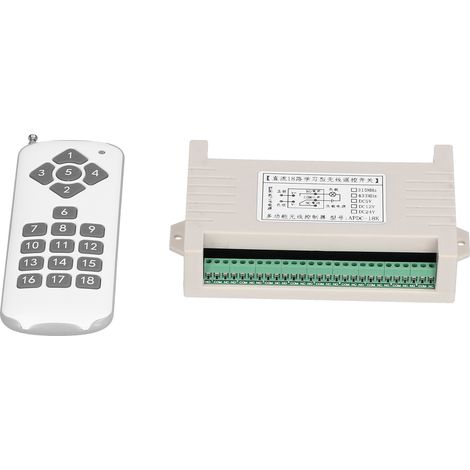 Télécommande Sans Fil 18 Canaux Pour Interrupteur Moteur, Configuration Officielle Un-à-un (piles Non Incluses), Dc12v