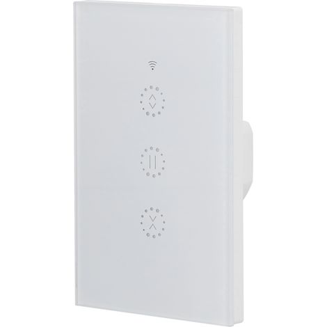 Interrupteur Volet Roulant Wifi Intelligent Graffiti, Commutateur Store Motorisé Avec Télécommande, Standard Européen, Blanc, 95-250v