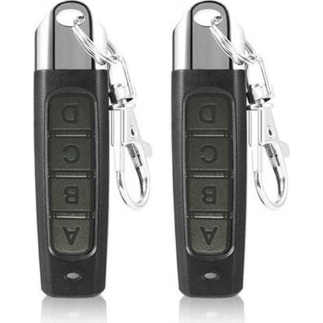Lot De 2 Télécommandes Universelles 433 Mhz Pour Porte De Garage, Volets Roulants, 4 Boutons Abcd