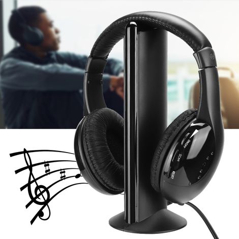 5-in-1 Fm-funk-headset Mit Integriertem Mikrofon, Ohrhörern Und Ladestation