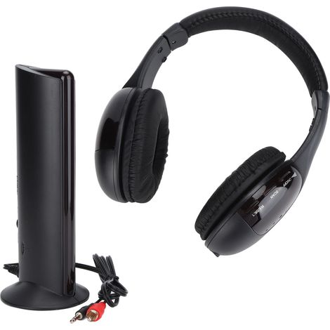 5-in-1 Hifi-funkkopfhörer Mit Ukw-radio Und Bedienelementen Für Pc Und Fernseher, Tiefer Bass
