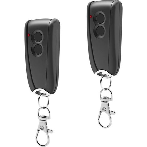Lot De 2 Télécommandes D'Ouverture De Garage 433,92 Mhz – Compatible Ecostar Rsc2-433, Rse2-433, Rsz1-433 – 2 Canaux Indépendants – Base En Métal Robuste