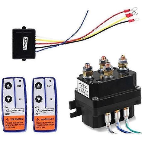 Compatible Avec Le Contacteur De Télécommande De Treuil 12v 250a, Le Relais Électromagnétique De Commande De Treuil, Le Kit De Double Télécommande Pour Voitures, Motos Et Véhicules Tout-terrain.