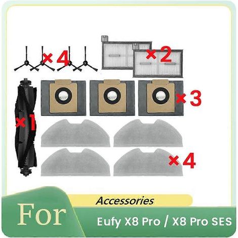 Bürstenfilter Für Staubsauger 14 X8 Pro / X8 Pro Roboterstaubsauger Ersatzteil Hauptseitenbürstenfilter Staubtuch B