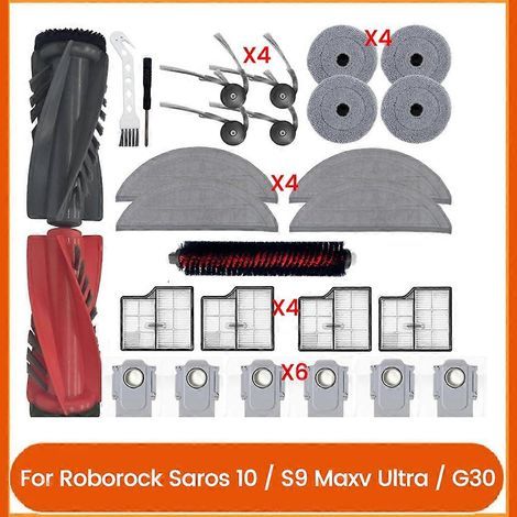 Staubsaugerbürstenfilter, 27-teiliges Set Für Saros 10 / S9 Maxv Ultra / G30 Handstaubsaugerbürste, Seitenbürstenfilter, Wischmopp Und Staubbeutel.
