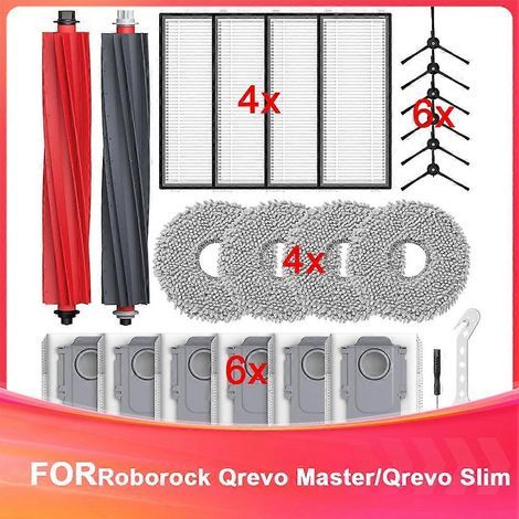 Staubsaugerbürstenfilter, Staubsaugerbürstenfilter, Staubsaugerbürstenfilter, Zubehör Für Qrevo Master/qrevo Slim Rbot Staubsauger – Walzenbürste – Hepa-filter – Staubbeutel – Wischtuch