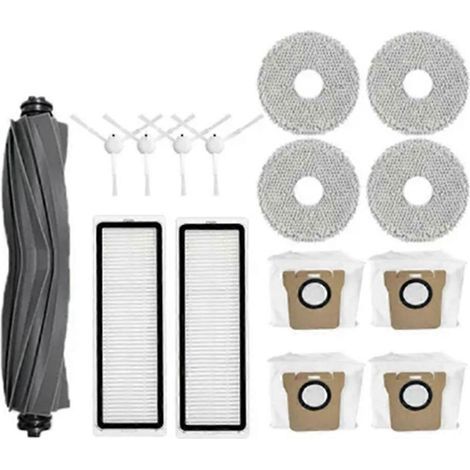 Staubsaugerfilter, Staubsaugerbürstenfilter, Staubsaugerroboterfilter X10+ X10 Plus B101gl Ersatzteile, Zubehör, Hauptseitenbürste, Filter, Staubbeutel, Putzlappen