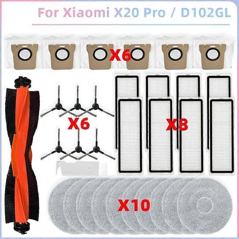 Staubsaugerbürstenfilter, Staubsaugerbürstenfilter, Staubsaugerbürstenfilter, Saugroboterfilter X20 Pro / D102gl, Handstaubsauger, Seitenbürste, Hepa-filter, Wischtuch