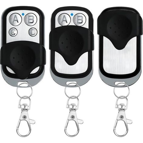 Télécommande Universelle Portail 433,92 Mhz - 4 Boutons - Lot De 3