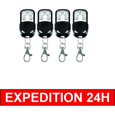 4 Pcs Télécommande Sans Fil Universelle 433 Mhz Porte-clés Pour Porte De Garage Et Voiture