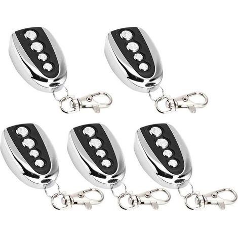 Télécommande Ouvre-porte De Garage 433 Mhz - Clonage Universel - Lot De 5