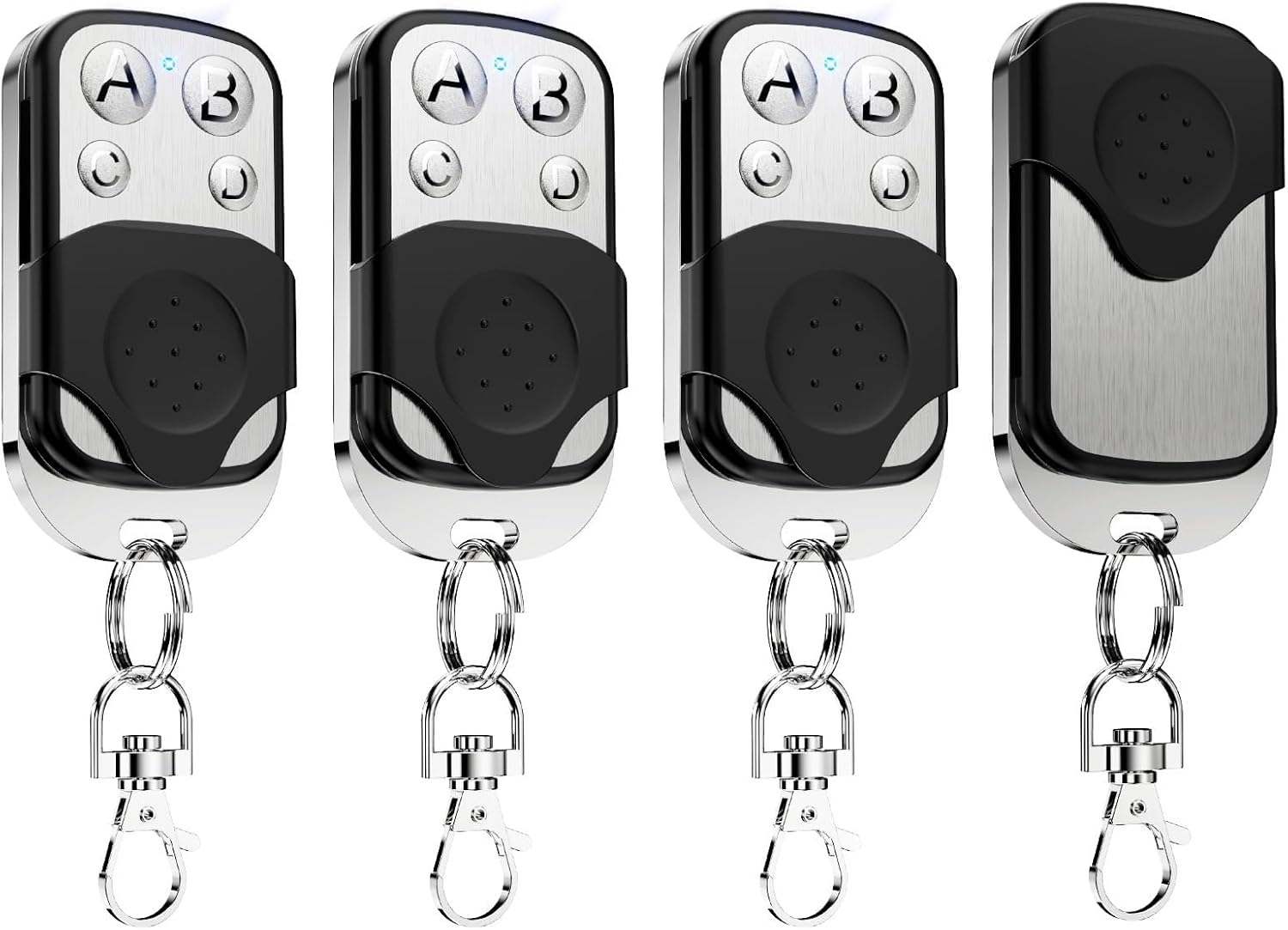 4 Pièces Telecommande Universelle Portail 433,92 Mhz Copie Télécommande Garage Sans Fil À 4 Boutons,duplicateur Porte De Garage Telecommande Porte Clés,bip Portail Coulissant Pour Voiture De Garage