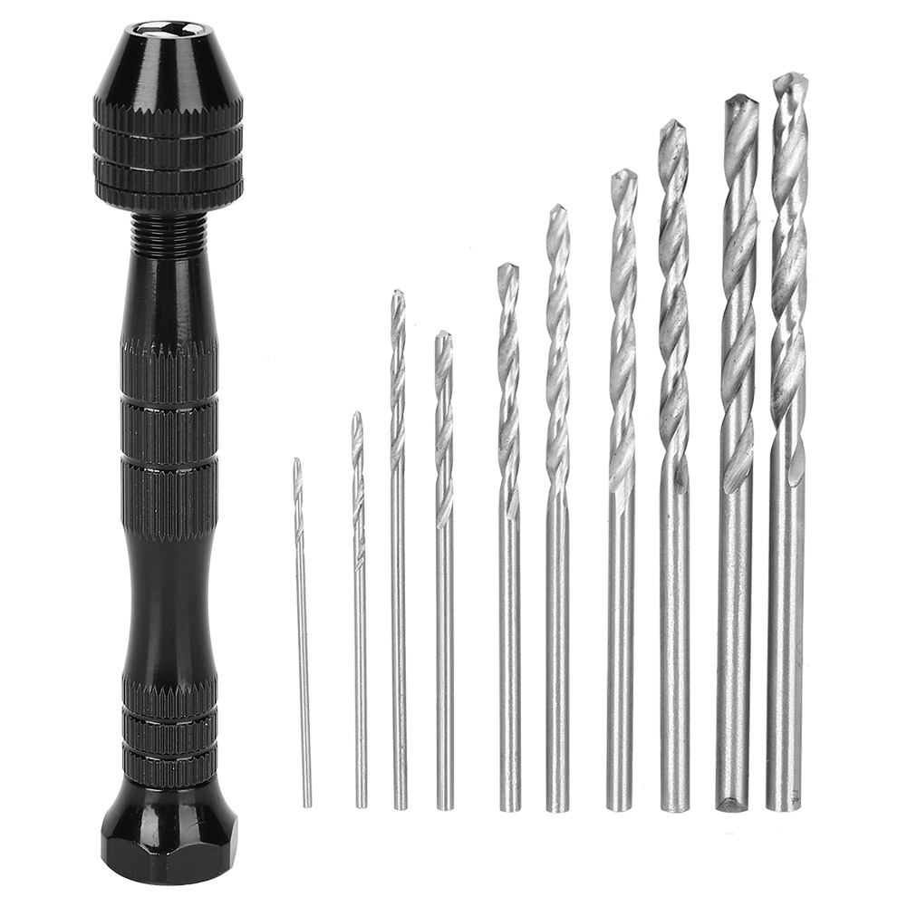 Handbohrer-set, Schwarz, Mini-manuell, Drehbohrer, Lochwerkzeug + 20 Bohrer