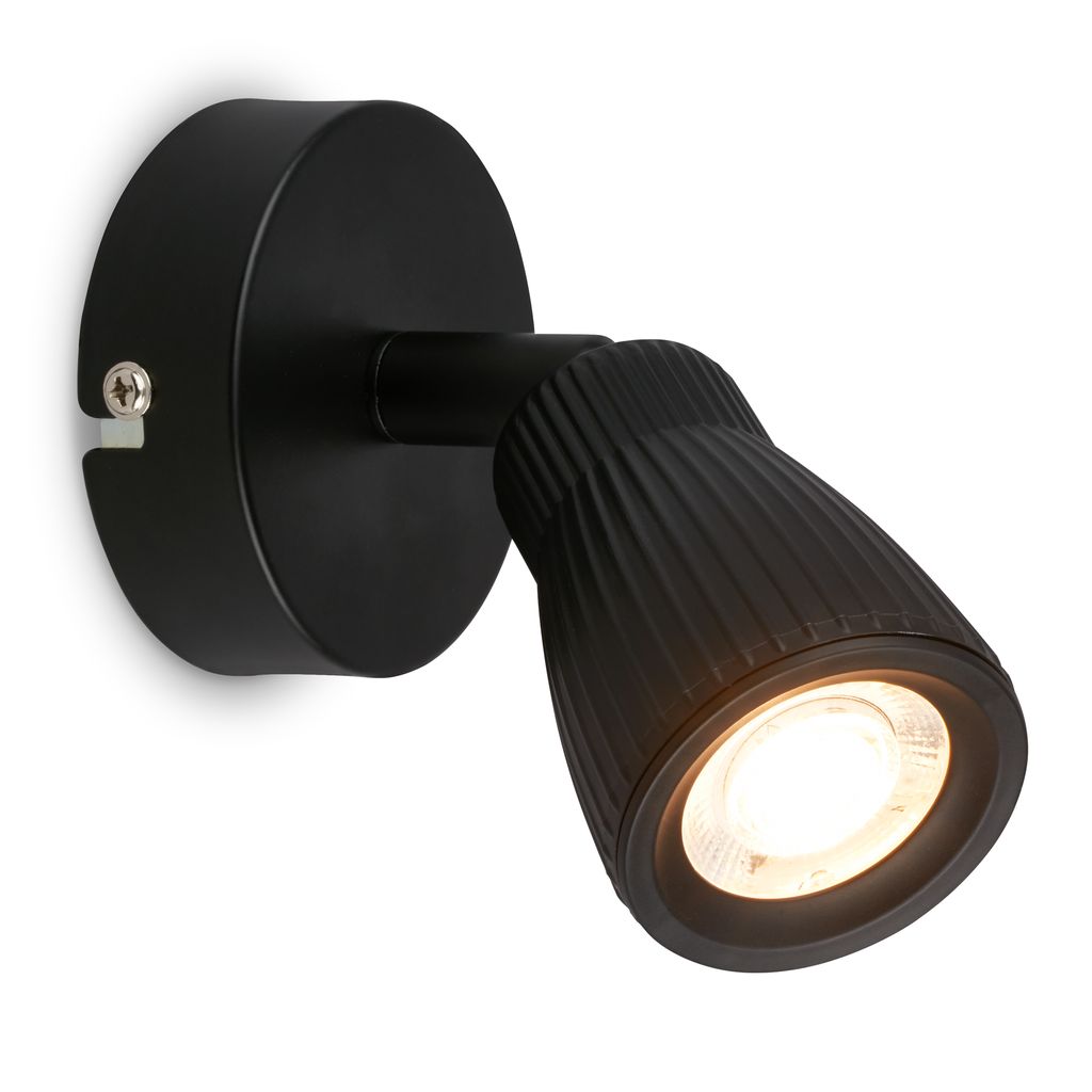 Briloner Led Wandleuchte Schwenkbar Ø8x8,5 Cm 3,5w 400lm 3000k Warmweiß Drehbarer Spotkopf Schwarz - Wandlampe Wohnzimmer Schlafzimmer Flur