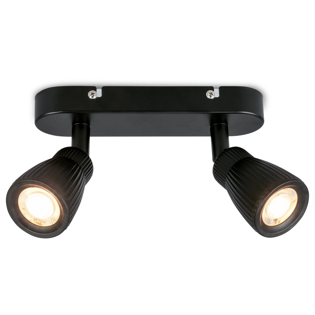 Briloner Led Deckenlampe Schwenkbar 20 Cm 7w 800lm 3000k Warmweiß 2-flammig Schwarz - Deckenstrahler Wohnzimmer Flur Küche Büro