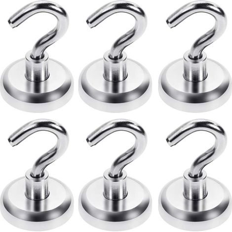 34 Kg Magnethaken, Neodym-magnethaken, Extra Starke Magnethaken, 6er-packung -