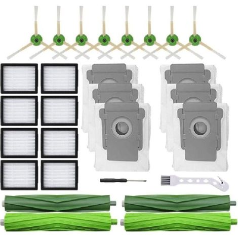 Cyslmuk – Kit De Pièces De Rechange Pour Aspirateurs Irobot Roomba – 2 Brosses Multi-surfaces En Caoutchouc – 8 Filtres Hepa – 8 Sacs À Poussière