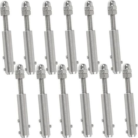 Cyslmuk – Cosses À Vis Pour Câbles Métalliques 4 Mm – Lot De 12 Pièces – Acier Inoxydable Pour Tension Sécurisée – Résistantes Aux Intempéries