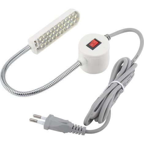 Lampe De Travail À Col De Cygne À 30 Led Avec Base Magnétique Pour Tours, Perceuses Et Machines À Coudre (prise Ue 220 V)