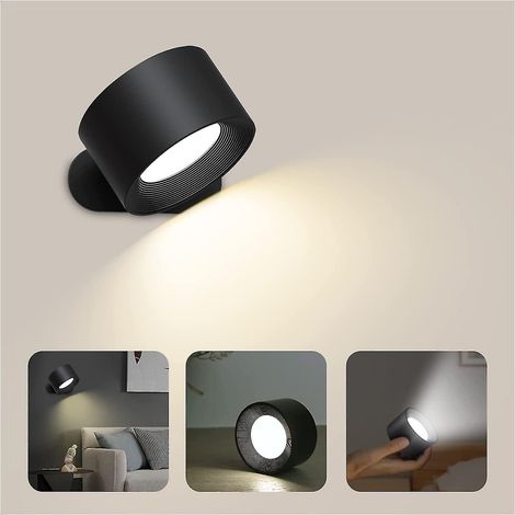 Hoxileeleo – Led-touch-wandleuchte Für Den Innenbereich Mit Usb-ladeanschluss, Touch-steuerung, 3 Helligkeitsstufen, 3 Farbtemperaturen Und 360° Drehbarer Nachttischlampe Für Das Schlafzimmer