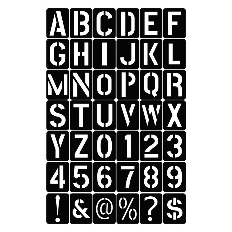 Irovami Buchstaben-/zahlenschablonen 42 – Waschbares, Wiederverwendbares Pp – Ideal Für Holz, Stoff, Wände