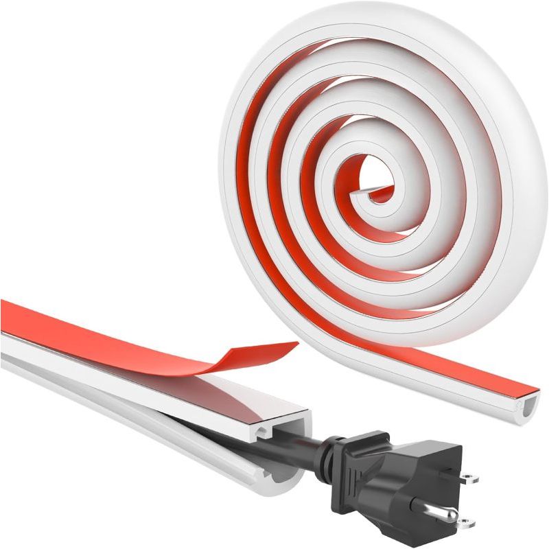 Irovami 2 M Unsichtbarer Pvc-kabelkanal – Selbstklebend, Weiß – Ideal Für Kabel, Netzwerk, Heimkabel