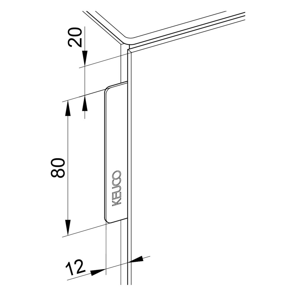 Keuco Badmöbelgriff 80mm, Mit Befestigungsset, Aluminium-finish, 49041170002