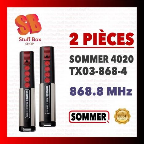 Klvgtifs Putélécommande - Sommer 4020 Tx03-868-4 - 3 Canaux - 2 Pièces - Code Roulant Sécurisé