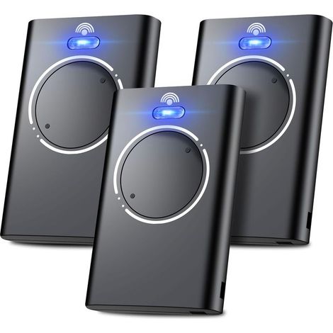 Set Mit 3 Fernbedienungen Für Tore Und Garagentore, 868 Mhz, Kompatibel Mit Xt2 868 Slh Lr Und Xt4 868 Slh Lr, 2 Kanäle, Schwarz