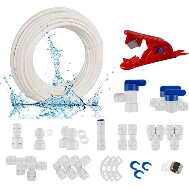 Kühlschlauch – 15 Meter, 1/4 Zoll – Für Kühlschrank Und Wasserfilter – 25-teiliges Set