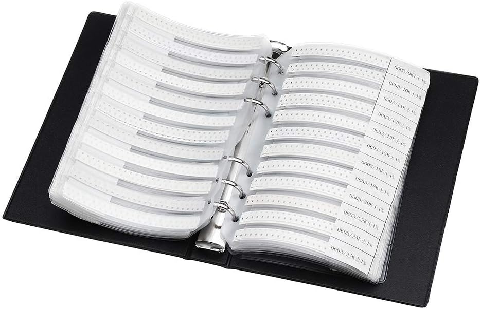 1% 0603 Smd-widerstände, Sortiert In Ordner (0 Ohm–10 Mω), 170 Werte X 50 Stück = 8500 Stück (musterbuch)