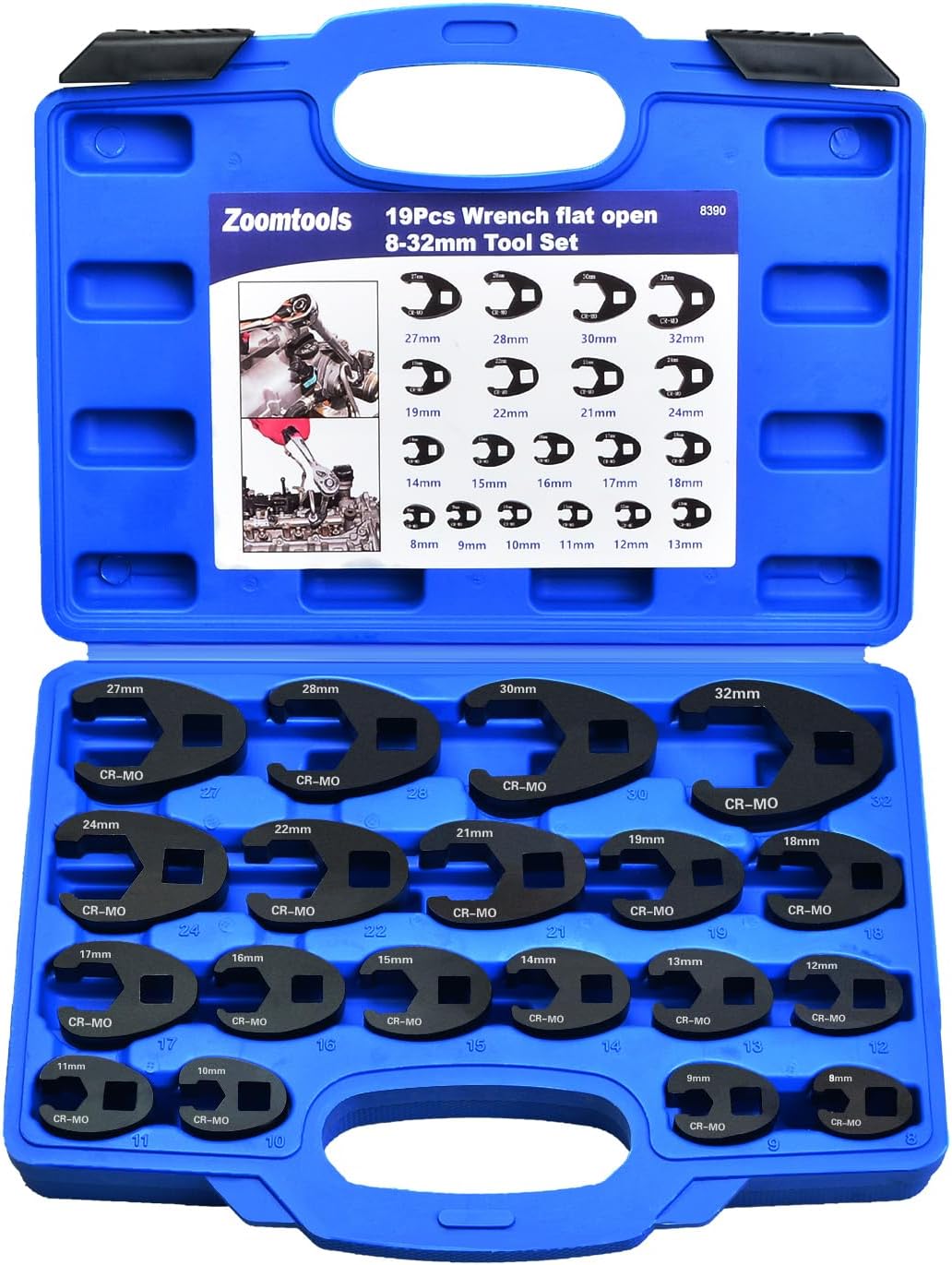 Satz Mit 19 Gewindebohrerschlüsseln – 1/2"- Und 3/8"-antrieb – 8–32 Mm Außenvierkantantrieb – Steckschlüsselsatz – Schwanenfußschlüsselsatz