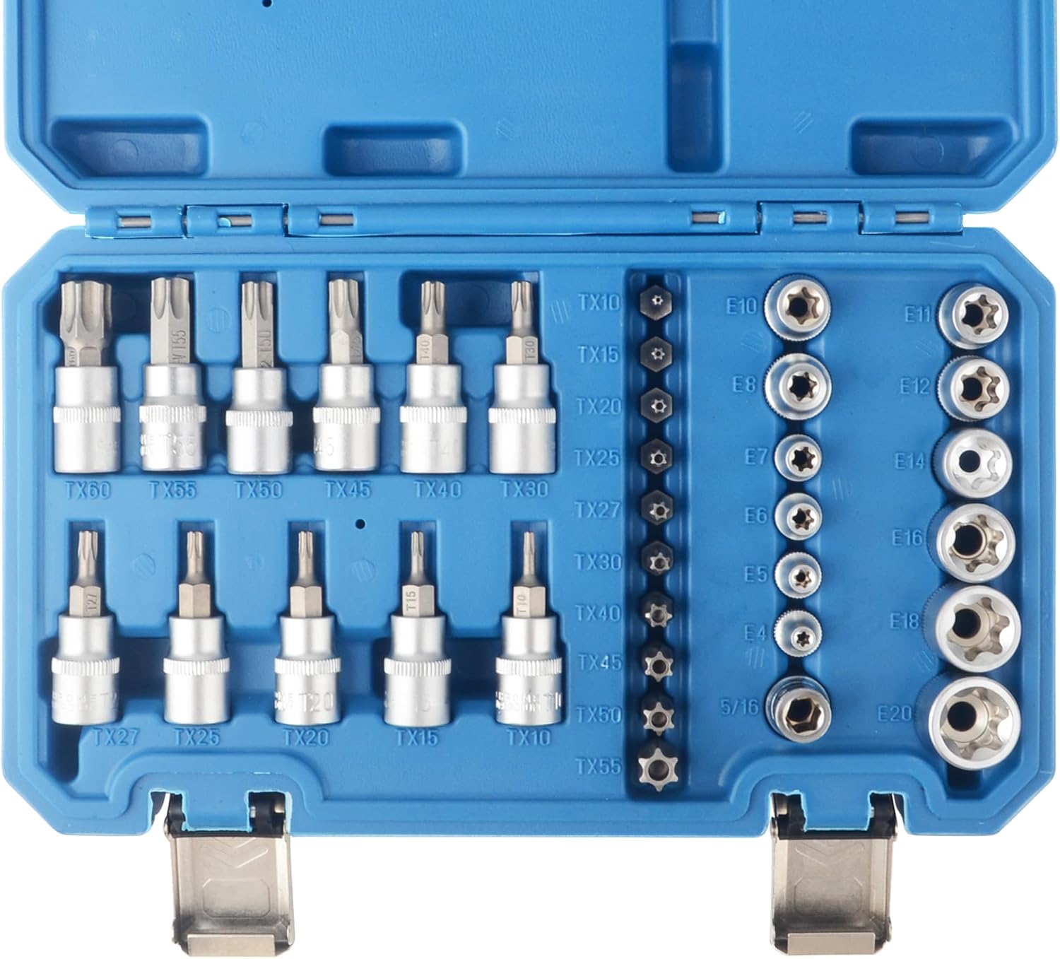 Satz Mit 34 Torx-steckschlüsseln 3/8" 1/4" E4-e20 Steckschlüssel I T10-t60