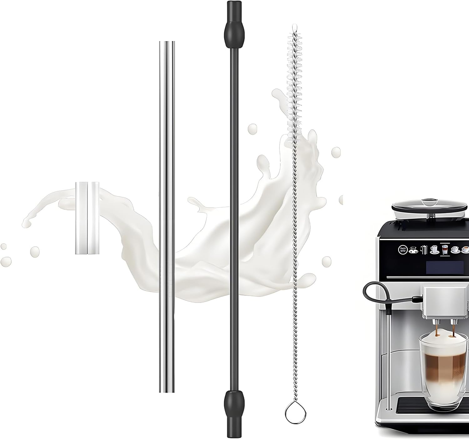 Set Mit 4 Milchschläuchen Für Siemens Eq6 Plus S700, Eq7, Milchschläuche Aus Edelstahl, Ersatzschläuche, Kompatibel Mit Siemens Eq6 Serie 300/500/700 Und Bosch Kaffeemaschinen